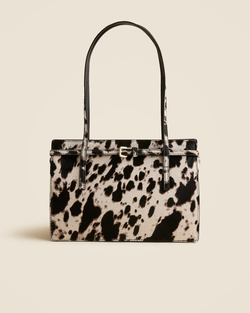 NWT Edie Structured Shoulder Bag in Cow-Print Calf Hair